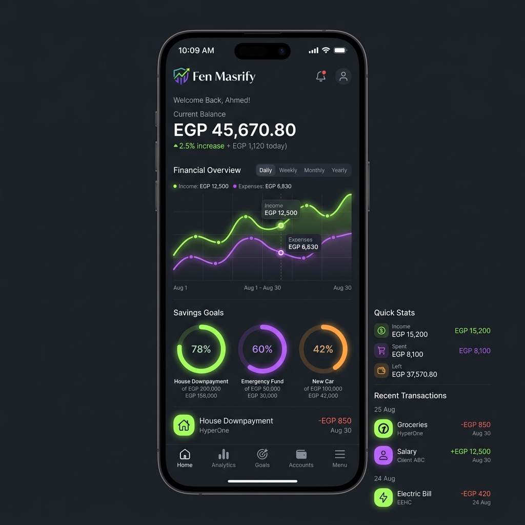 Fen Masrify App Mockup